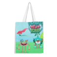 thumbnail image 1 of Lale Ki Lolu Bolso de tela con estampado de lienzo para mujer, bolsa de compras reutilizable y estética, con cremallera interior, regalo para mujer,40*40cm., 1 of 6