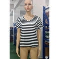 thumbnail image 6 of QHWAUAKFBN T Shirts For Women Loose Fit Striped V Neck Summer Short Sleeve Tshirts Top, 6 of 6