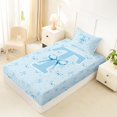 thumbnail image 4 of Erosebridal Girls T Personalized Initial Twin Sheet Sets 3pcs,Teens Kawaii Blue Bowknot Bedding, 4 of 5