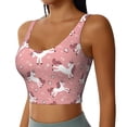 thumbnail image 5 of Sports Bra For Women, Cartoon Cute Horse Love Pink Sports Bras For Women High Support, Workout Tank Tops Woman With Removable Cups, 5 of 8