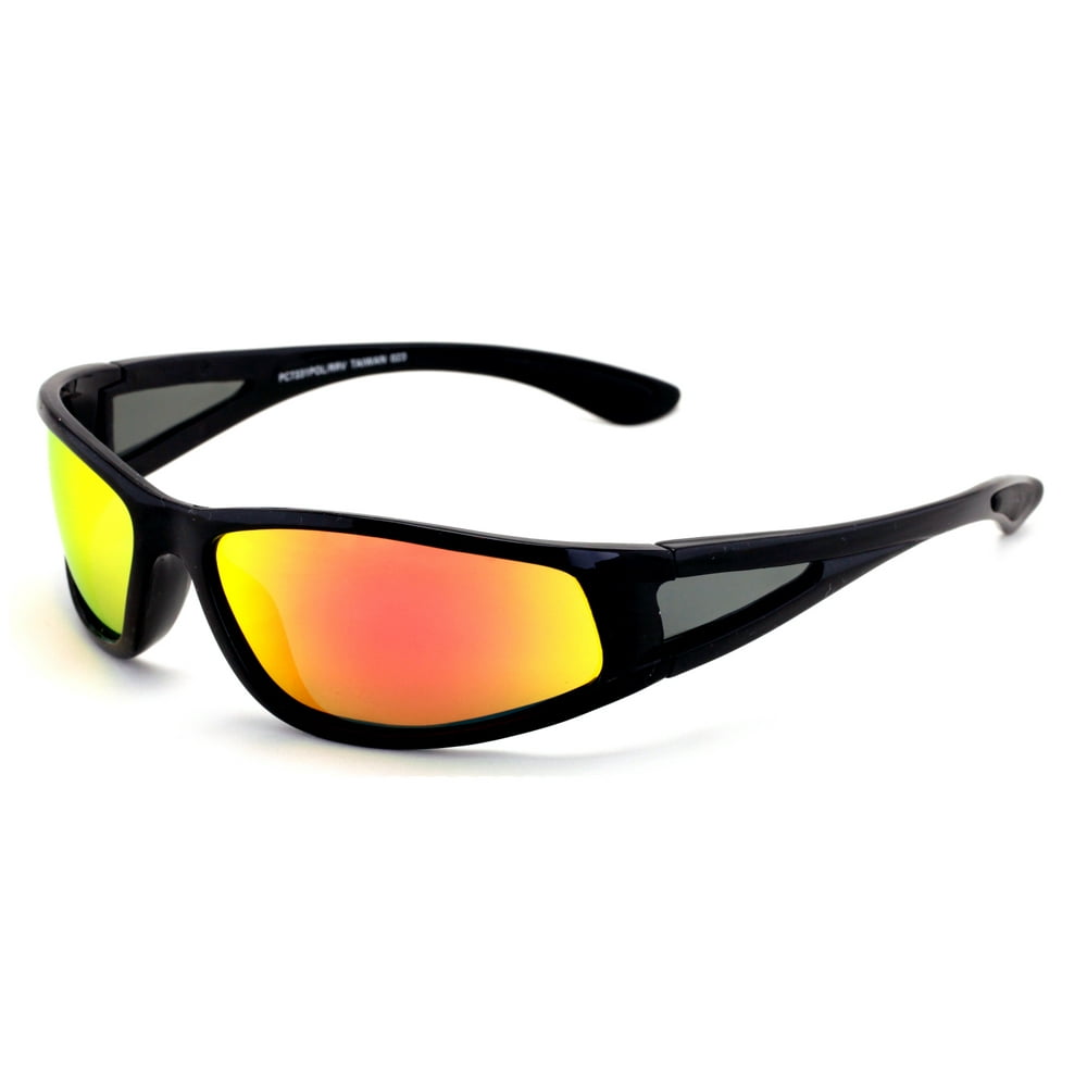 Polycarbonate Polarized Fishing Riding Sunglasses for Men Women Wrap Around Shielded Shade