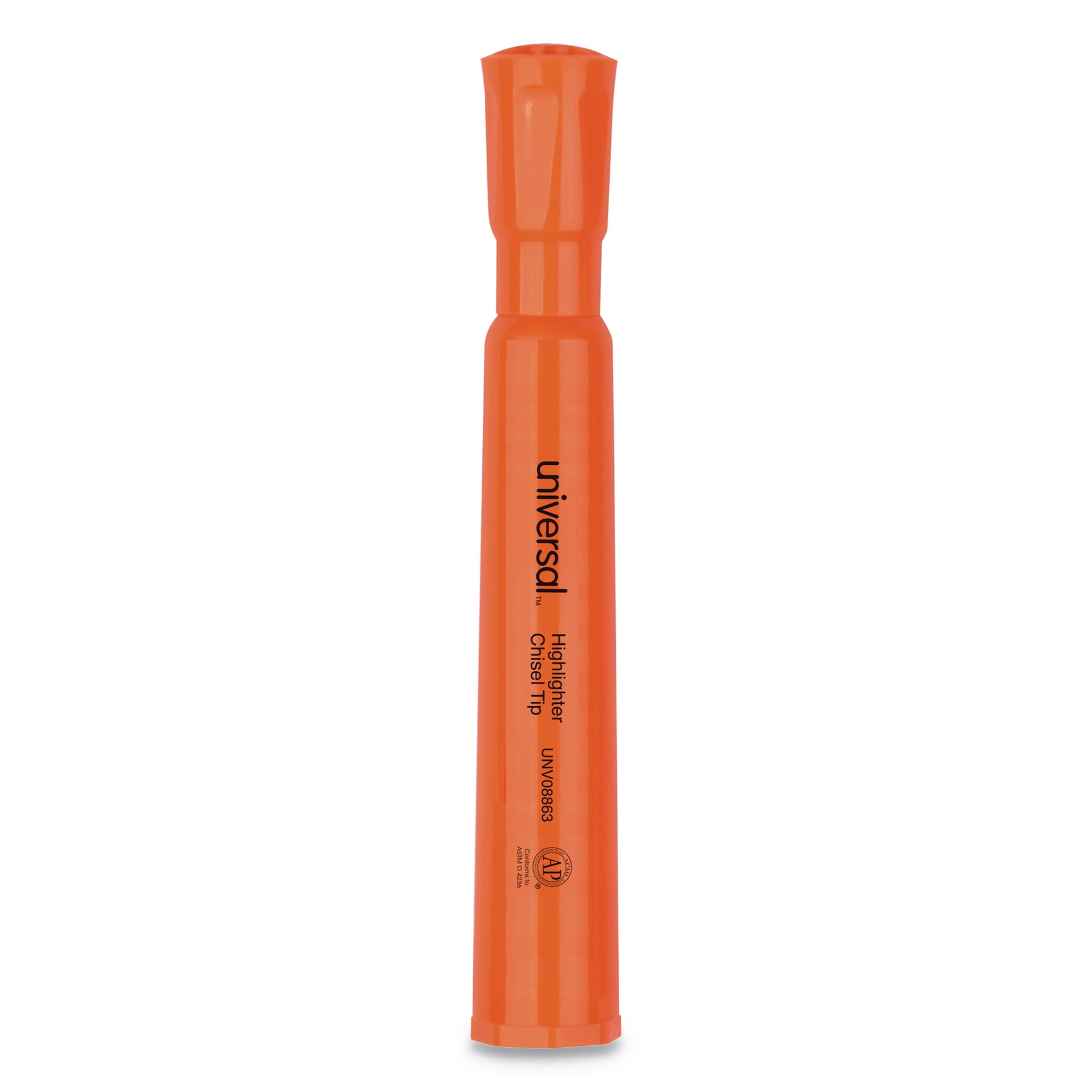 Universal Desk Highlighter, Chisel Tip, Fluorescent Orange, Dozen -UNV08863