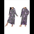 thumbnail image 2 of Camisón de Larga para Mujer, Estampado, Camiseta, Vestido de Dormir Mariposa Morada XXXL, 2 of 6