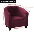 thumbnail image 3 of 2 Pack Club Chair Cover Velvet Stretch Tub Chair Slipcover Spandex Soft Armchair Sofa Cover Furniture Protector for Living Room Bar Cafe Hotel (Burgundy), 3 of 7