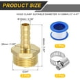 thumbnail image 2 of 2Pcs Brass Hose Barb Fittings, 3/8" Barb x G3/4" Male Thread Hose Connector, 2 of 6