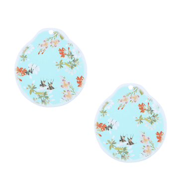 CCOCC 2Pcs Coasters,Heat-Resistant Up to 100°C Silicone Coasters,Food-Grade Melamine Dish Mat