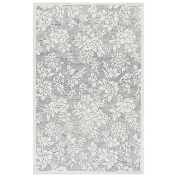 SAFAVIEH Jardin Rosanne Floral Area Rug, Gray/Ivory, 8' x 10'
