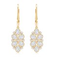 thumbnail image 2 of Rosec Jewels - Lab Grown Diamond Cluster Drop Earrings Lever Back - EF-VS Quality Diamond Earrings for Anniversary, 10K Yellow Gold, 2 of 6