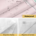 thumbnail image 4 of No Hook Green Stripes Shower Curtain with Snap in Liner Set, Light Pink Ombre Simple Abstract Lines Waterproof Fabric Bathroom Curtains with See Through Top Window, Hotel Style Small 36 x 72 Inch, 4 of 9