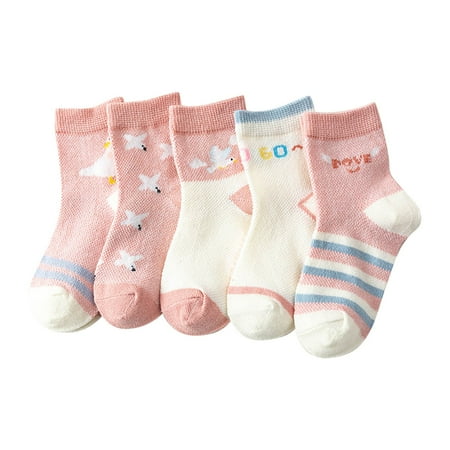 

PANGF Socks Floor Socks Summer Cotton Socks Cartoon Thin Breathable Autumn Cartoon Fashion 5pcs for Toddlers Kids Boys Girls