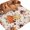 Beige, variant on Yellow Orange Pumpkin 3' Round Rug for Bathroom Accent Bedside Corner, Thanksgiving Floral Leaves Linen Washable Non Slip Soft Circle Area Rug for Small Spaces Entryway