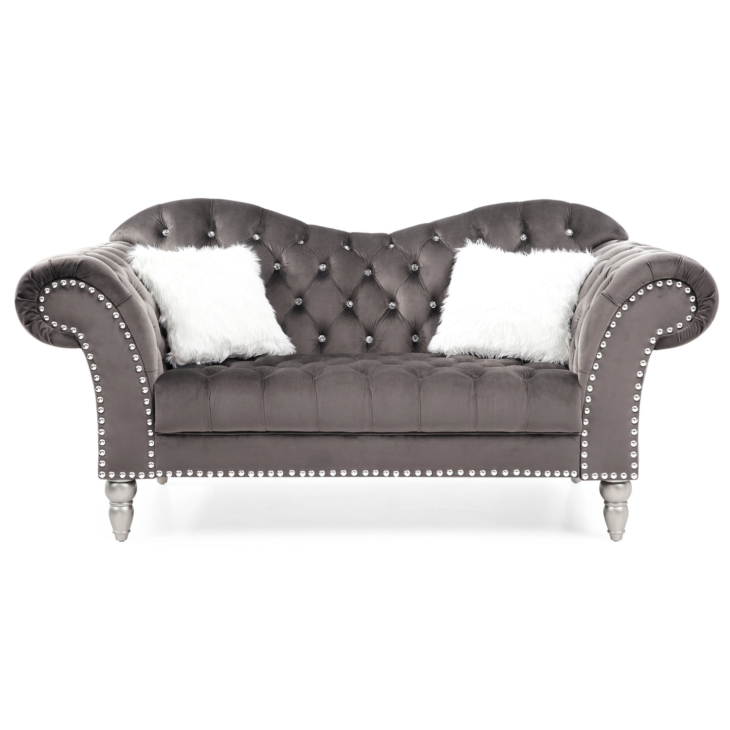 Glory Furniture Wilshire G0951A-L Loveseat   DARK GRAYVelvet