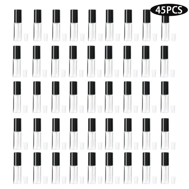 45 Uds. Mini tubos de brillo de labios de 1,2 ml, contenedor de tubo de lápiz labial pequeño DIY, botellas vacías