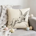 thumbnail image 5 of 18 Inch Easter Bunny Linen Pillow Cover Cute Sketch Decorative Throw Case Spring, 5 of 6