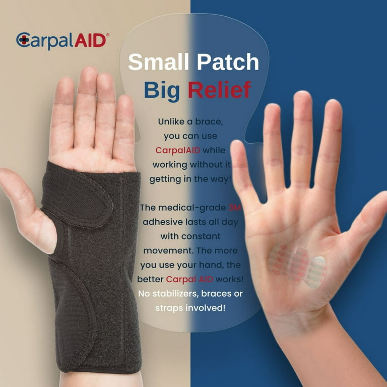 Carpal AID Clear Plastic Adhesive Hand-Based Carpal Tunnel Support