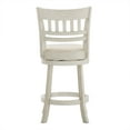 thumbnail image 7 of Weston Home Shapel Lattice Back 24"H Swivel Counter Height Stool, Antique White Finish, Beige Linen, 7 of 7