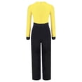thumbnail image 2 of TiaoBug Boys Kids Color Block Full Body Leotard Long Sleeve Jumpsuit Latin Dance Skating Unitard Yellow 6, 2 of 5