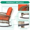 thumbnail image 3 of VIVIJASON 2 Piece Patio Wicker Rattan Rocker Chair, Outdoor Rattan Rocker Chair with Cushions & Steel Frame, All-Weather Rocking Lawn Wicker Furniture for Garden Backyard Porch (Orange), 3 of 7