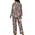 thumbnail image 5 of Kuiaobaty Leopard Rose Print Pajama Set for Women Long Sleeve Womens Sleepwear Button Down NightWear Soft Pj Lounge Sets, Size 3XL, 5 of 7