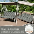 thumbnail image 6 of Snubbull Swing Replacement Cushion, Outside Bench Cushion with Backrest, 2-3 Seater Cushion with 6 Ties for Outdoor Furniture, 60 x 40 x 5 inches Porch SwingCushion Garden Bench, Light Gray, 6 of 7