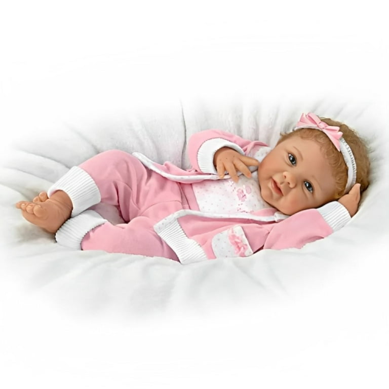 The Ashton - Drake Galleries So Truly Real Little Buddy Vinyl Baby Doll Weighted to Feel Like A Newborn with Magnetic Pacifier