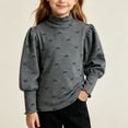 thumbnail image 2 of GigrtiJin Long Sleeve Shirts for Girls Fall Winter Cute Bow Shirts Girls Mock Neck Loose Casual Outdoor Shirts 0T-10T, 2 of 3