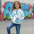 thumbnail image 3 of Xixirimido Cute Ghost Gifts Blue Pattern Girls Half Zip Sweatshirt Hooded Pullover for Teen Long Sleeve Hoodie Crop Tops with Pocket Fall Winter Clothes Size 5-6, 3 of 7