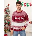 thumbnail image 3 of Couple Matching Christmas Sweaters Xmas Ugly Reindeer Snowflakes Knitted Pullover for Men, 3 of 7