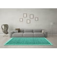 thumbnail image 3 of Ahgly Company Machine Washable Indoor Square Abstract Turquoise Blue Contemporary Area Rugs, 4' Square, 3 of 4