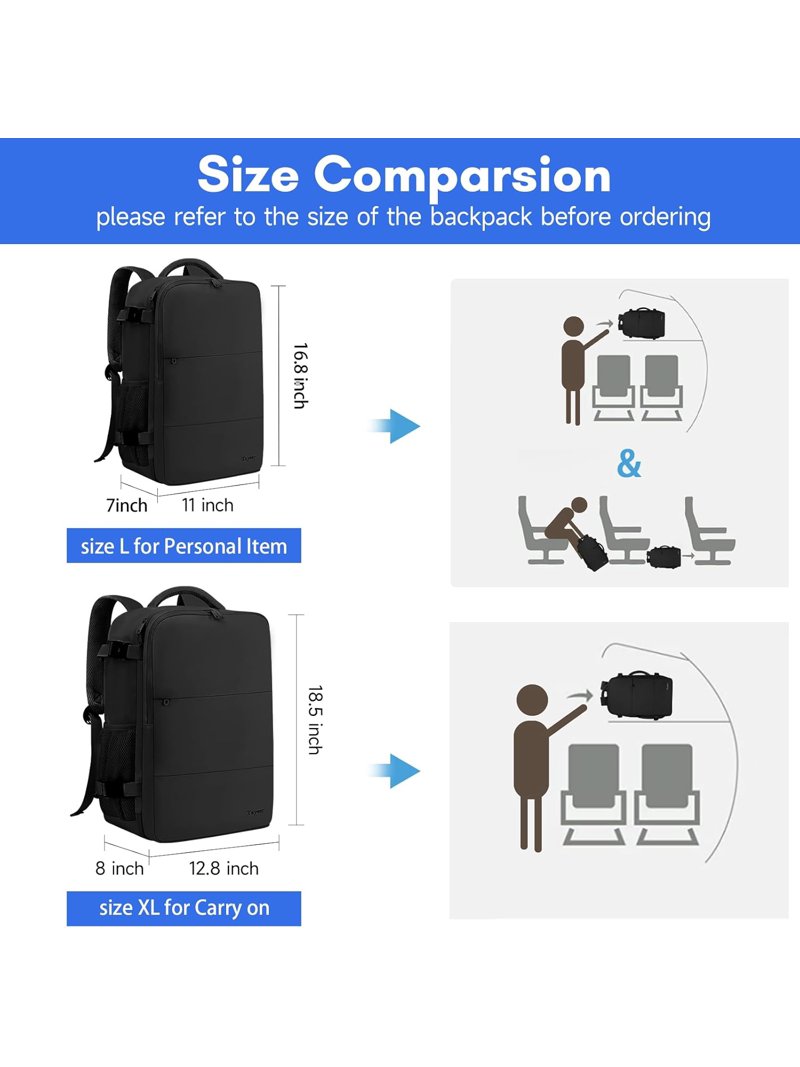 Taygeer Women\'s Elephant-Gray Travel Backpack Carry On 15.6inch Laptop Backpack Taygeer Travel Laptop Backpack for Men Women, Airplane  main image 4