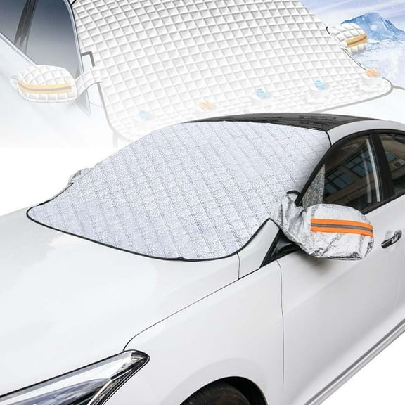 2026 Upgraded Car Windshield Magnetic Snow Cover, Snow Cover with Side Wing Mirror Cover,Quick Install, Foldable, All-Season, Three-Layer Structure Defends Against Rain, Snow, Frost and Sun Exposure