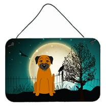 Carolines Treasures BB2229DS812 Halloween Scary Border Terrier Wall or Door Hanging Prints  8x12 multicolor