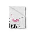 thumbnail image 2 of Saying Soft Flannel Fleece Blanket, Calligraphic I Beleive in Miracles Lettering and a Unicorn Silhouette, Cozy Plush for Indoor and Outdoor Use, 50" x 70", Pink Charcoal Grey White, by Ambesonne, 2 of 5
