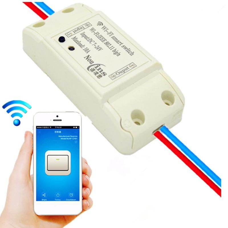 DC 7-24V Wireless Smart Switch Module ABS Shell Socket Home Electric Switch 
