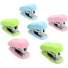 6-Pack Mini Small Stapler Durable and Portable Desktop Stationery for School Office Home Travel, Pastel Colors
