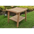 thumbnail image 2 of WholesaleTeak Outdoor Patio Grade A Teak Wood Classic Shower / Bath Room / Pool Bench Stool with Shelf (19.5"x16") #WMAXSBC, 2 of 4