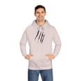 thumbnail image 3 of Effete Feline Claw Marks Scratch Unisex Fleece Hoodie, 3 of 4