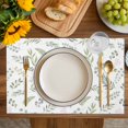thumbnail image 4 of Green Leaves Summer Placemats Set of 4, Pastoral Plants Herbs Rustic Placemats for Dining Table, Place Mats for Kitchen Tabletop, Waterproof Wipeable Dining Table Mats Set, 4 of 9