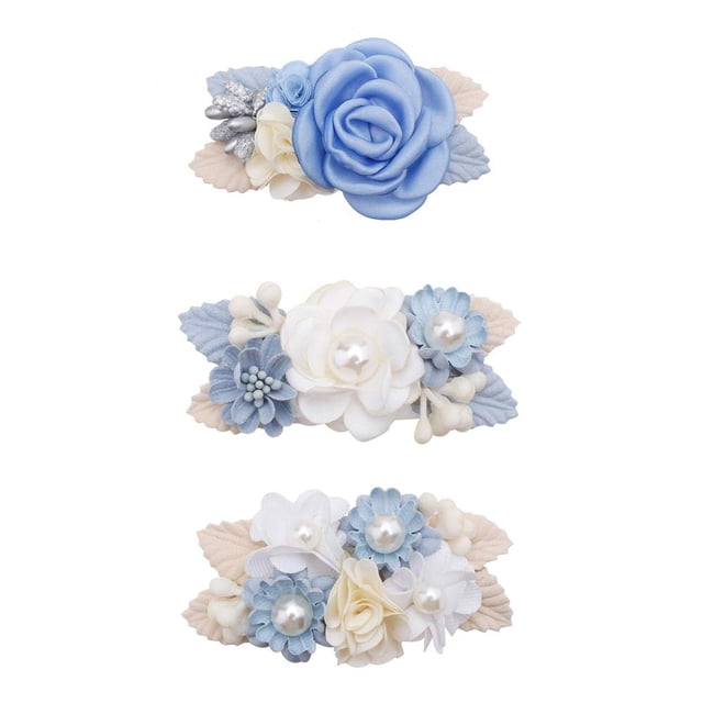 Juego de pinzas para el pelo con forma de flor Cherrboll, 3 piezas, accesorios florales