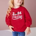 thumbnail image 2 of Zwiiyzr Toddler Baby Sweatshirt Christmas Letter Print Crewneck Pullover Sweater Long Sleeve Shirt Winter Fall Clothes for Girls and Boys Red, 2 of 4