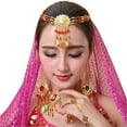 thumbnail image 6 of Belly Dance Headdress Saree Veil Performance Accessories Headchain Eyebrow Pendant Turban Veil, 6 of 6
