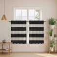 thumbnail image 2 of Black White Striped Kitchen Curtain for Berdoom Living Room Cafe 54 Inch Length, Farmhouse Vintage Shabby Chic Wood Grain Tiers Curtains Light Filtering Drapes Window Treatment 2 Panels 52"Wx54"L, 2 of 8
