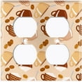 thumbnail image 3 of Metal Light Switch Plate Cover Latte Coffee Beans Brown COF010, 3 of 14