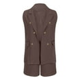 thumbnail image 6 of XuJwPNcy Womens Summer 2 Piece Outfits V Neck Button down Blazer Shorts Suit Set Fashion Dressy Work Office Outfits, 6 of 7