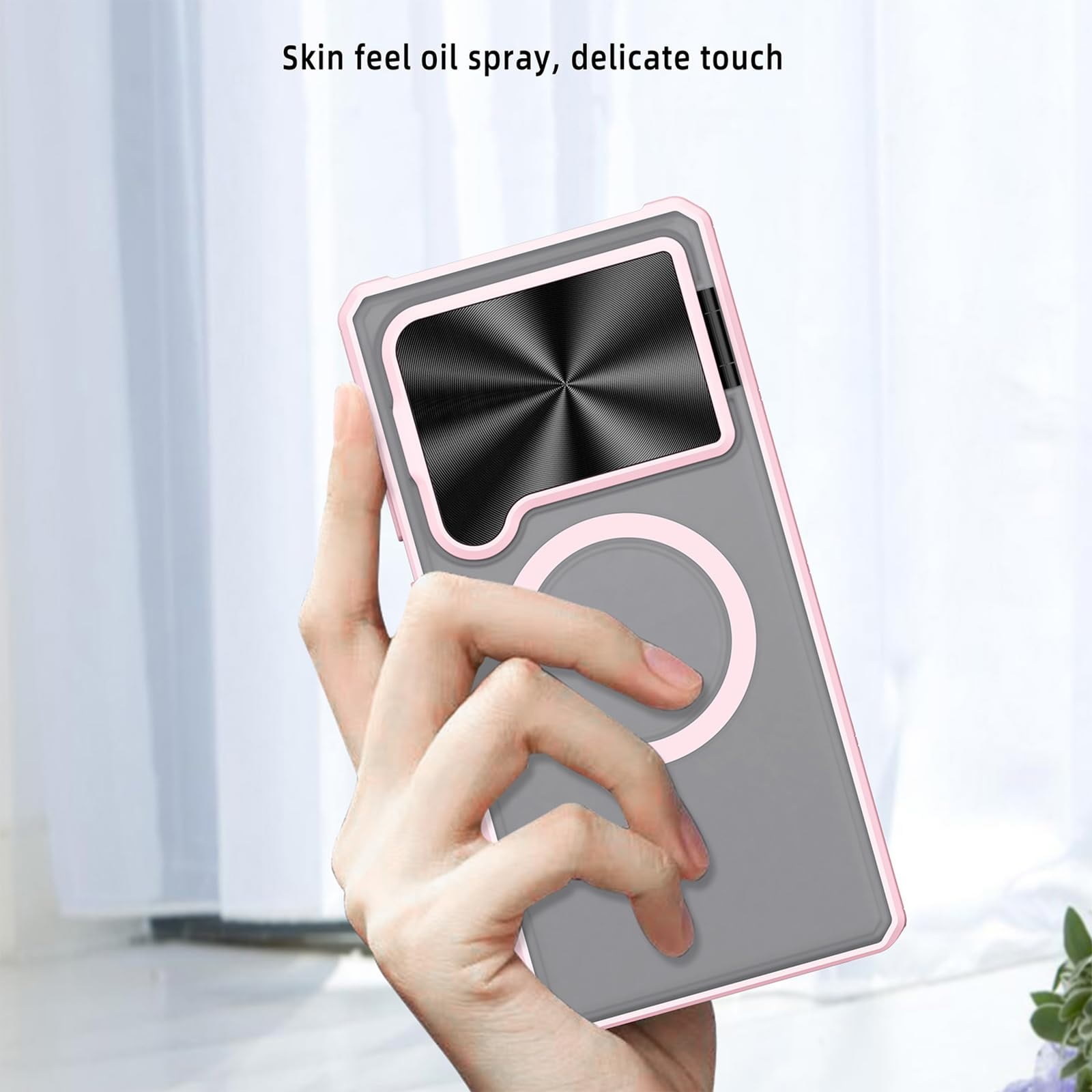 Case For Samsung Galaxy S25 Ultra, Flip Lens Stand Scratches Cover Slim Frosted Non Slip Case Magnetic Wireless Charging Shell