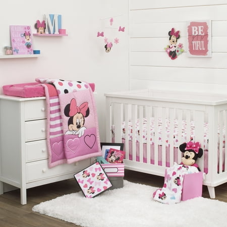 Disney Minnie Mouse Loves Dots 3 pc.Crib Bedding Set and Keepsake Storage (Best Bedding For Whelping Box)