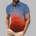 thumbnail image 2 of IhhxPro Men's Short Sleeve Button Detail Collared Shirt Gradient Print Stretchable Top for Men Fashion Casual S-4XL, 2 of 6