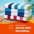 thumbnail image 4 of Kaufman - Large Beach Towels | 30" x 60" Terry Cabana Striped Beach Towels | Absorbent, Quick-Drying | 100% Cotton Thick Beach Towels (4 Pack), 4 of 7