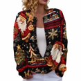 thumbnail image 2 of Cardigan de Noël pour Femmes, Chandail en Tricot à Manches Longues avec Boutons et Col Rond, Tenue de Fête pour les Rassemblements de Noël et les Occasions Festives - Noir, 2 of 6