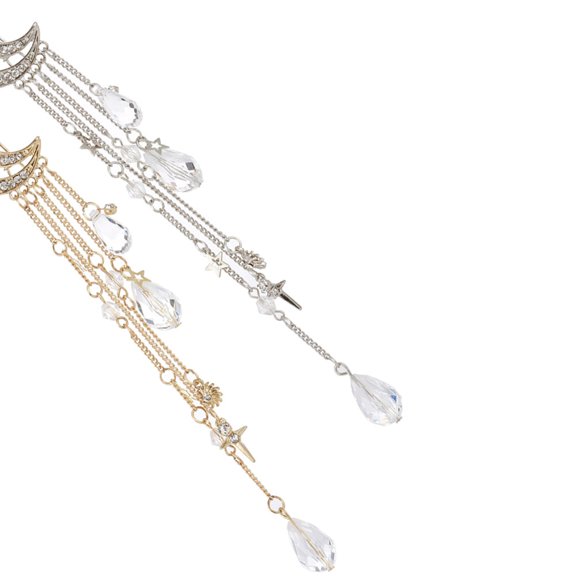 HONMEET Tassel Hair Barrettes for Women, 2Pcs Alloy Vintage Hair Jewelry Accessories for Daily Styling